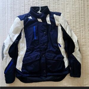 Women's Blue and White Motorcycle Jacket